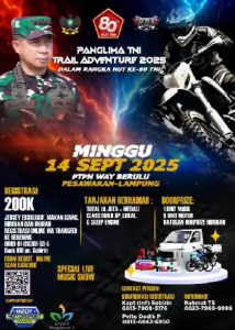 Ribuan Rider Siap Geber Motor Trail di Pesawaran, Perebutkan Hadiah Panglima TNI HUT ke-80